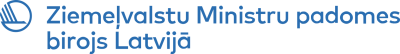 Ziemeļvalstu Ministru padomes biroja Latvijā logo zilā krāsā