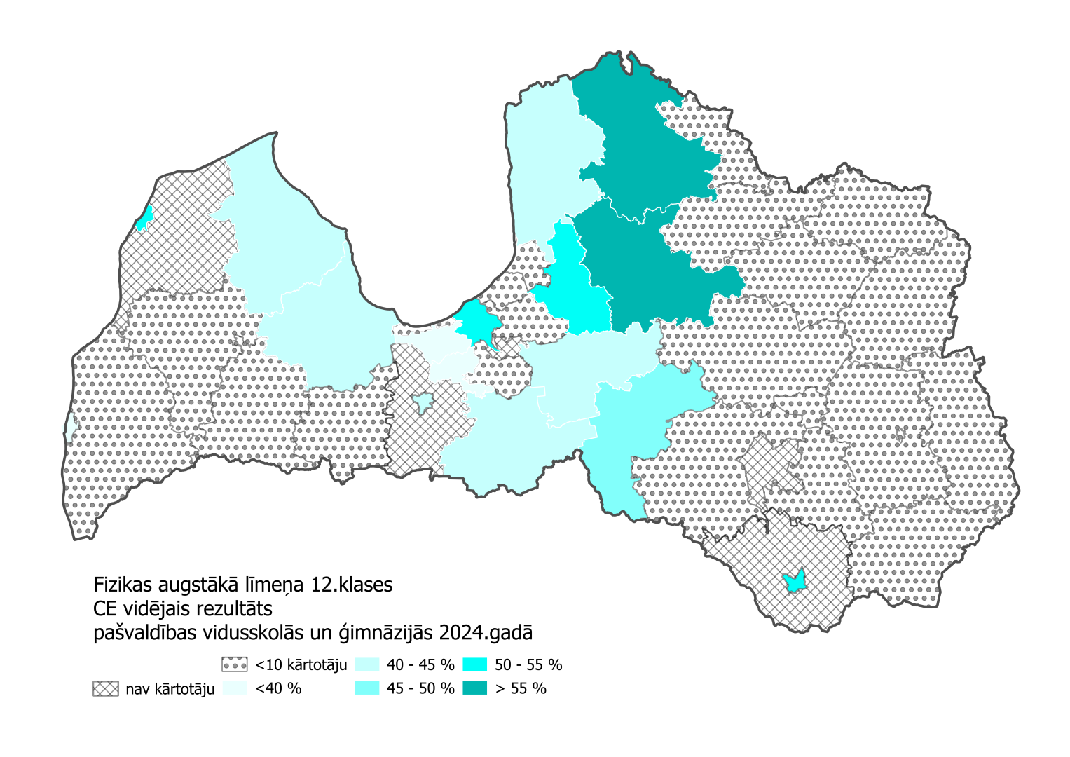 Latvijas kontūras karte ar datiem