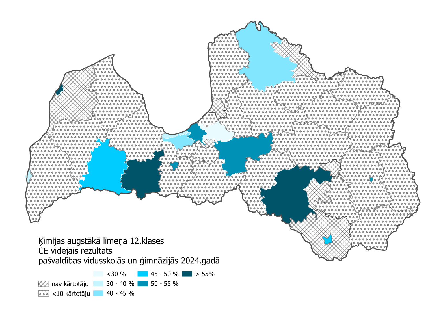 Latvijas kontūras karte ar datiem