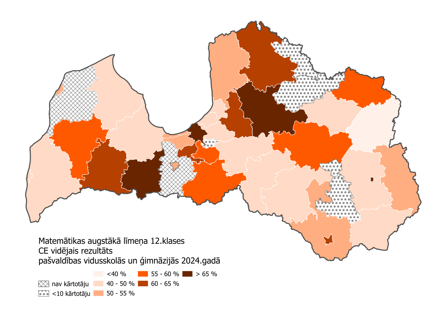 Latvijas kontūras karte ar datiem