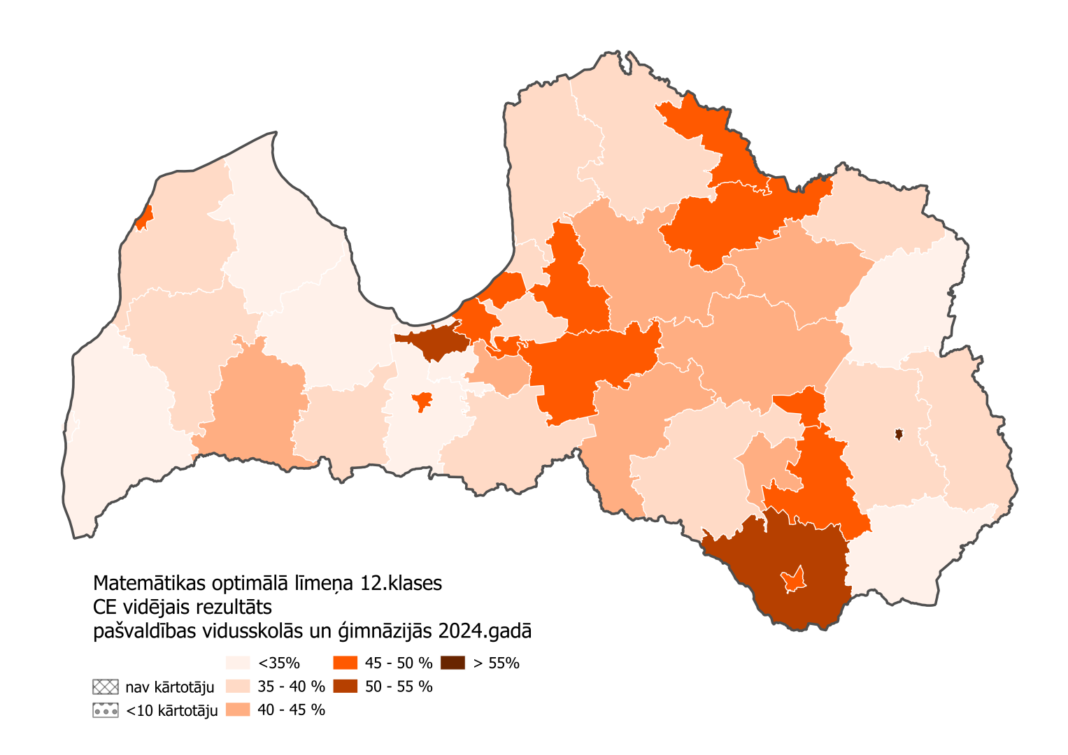 Latvijas kontūras karte ar datiem