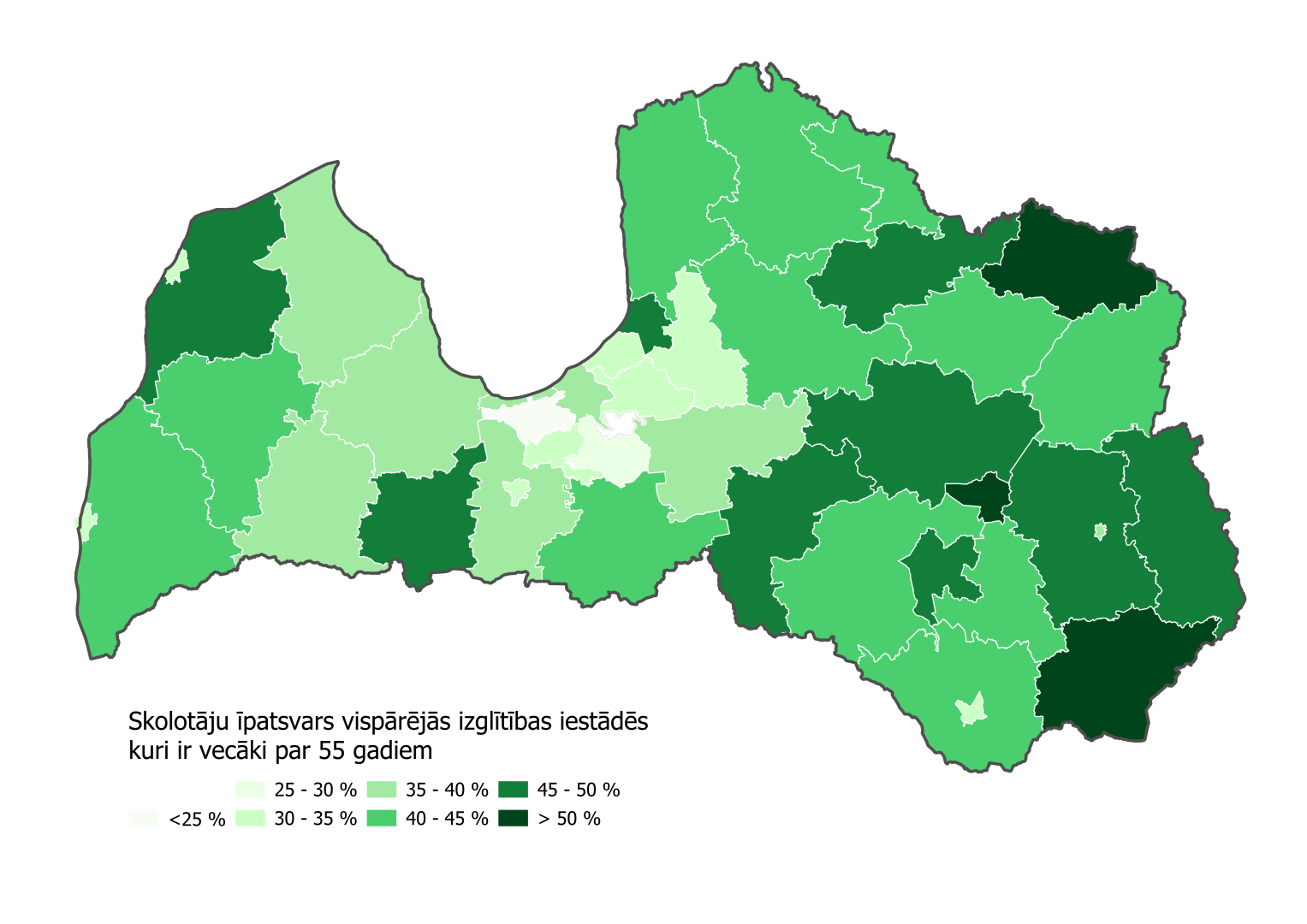 Latvijas kontūras karte ar datiem