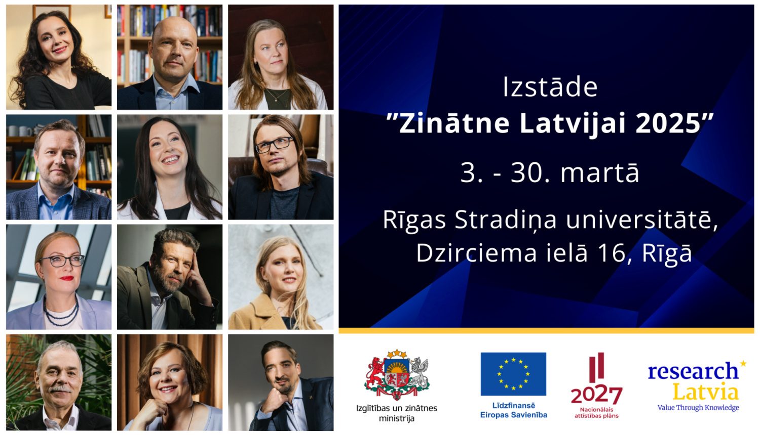 Izstāde ”Zinātne Latvijai 2025” 3. - 30. martā Rīgas Stradiņa universitātē, Dzirciema ielā 16, Rīgā